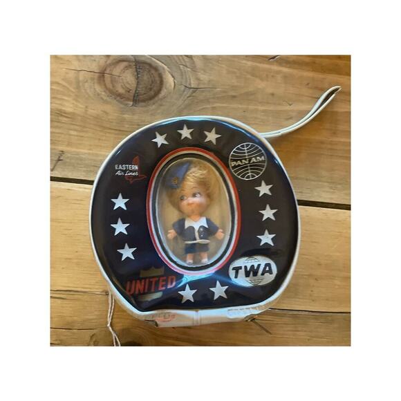 VTG Liddle Kiddie Klone Doll TWA PanAm Eastern United Blue Dress.Still in bubble - Picture 2 of 6
